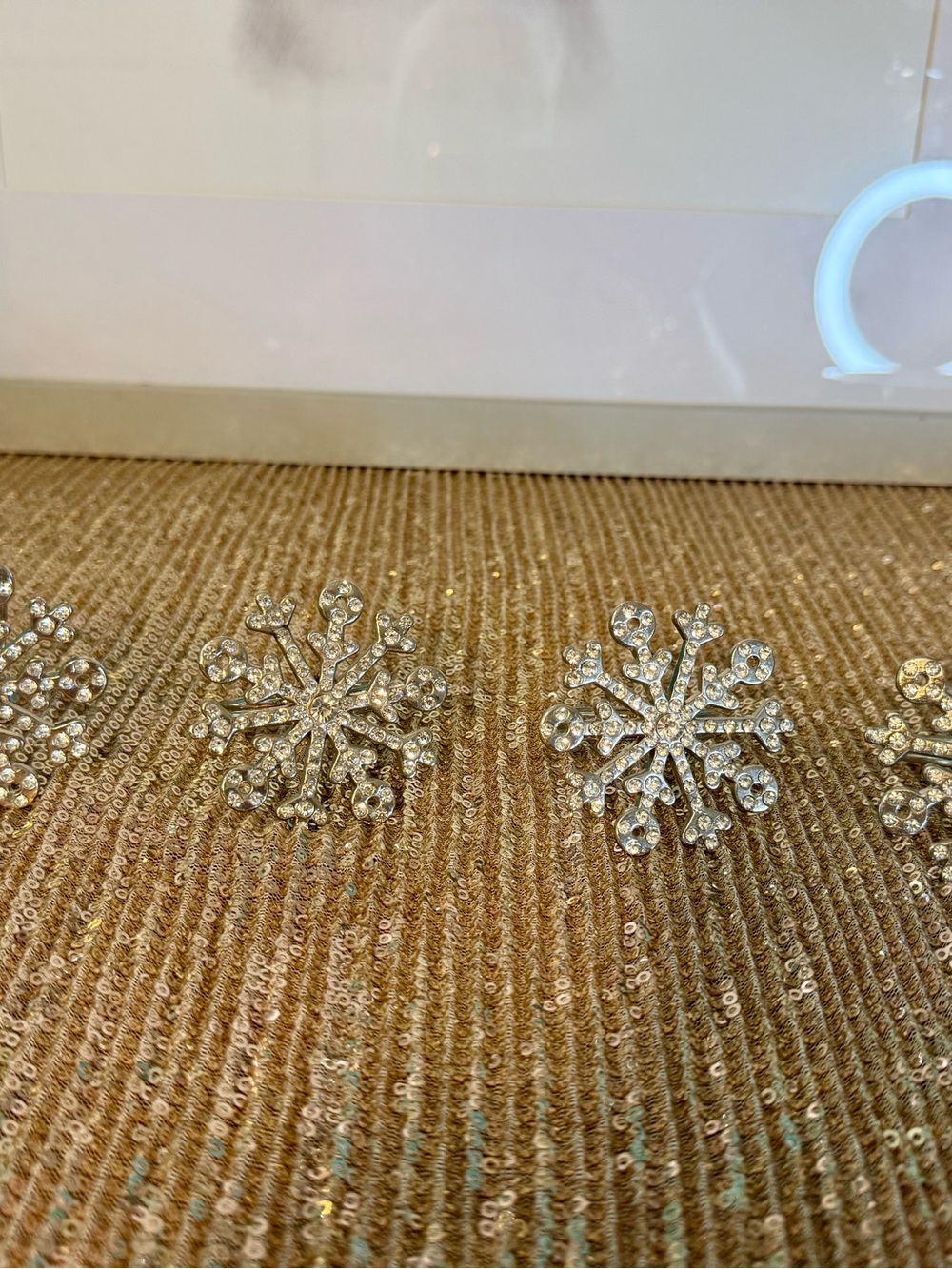 🌸H25 - Crystal Snowflake Napkin Rings🩶❄️🛍️